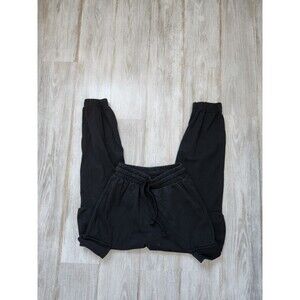 Zara Cargo Joggers Black Drawstring Tapered Leg Stretch Womens Sz S EUC